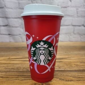 Starbucks "Celebrating 50 Years" Red Plastic Travel Cup